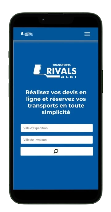 Mockup de l'application Rivals Online dans un téléphone